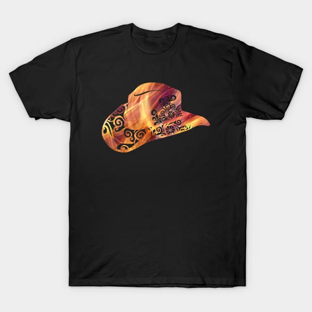 Cowgirl Cowboy Hat Magical Color Light Art T-Shirt by Rosemarie Guieb Designs